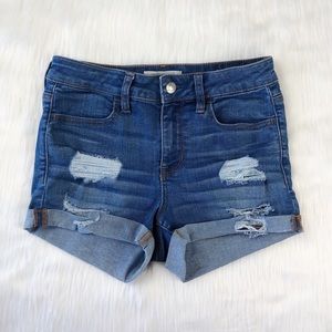 PacSun Distressed Super Stretch Shortie Shorts